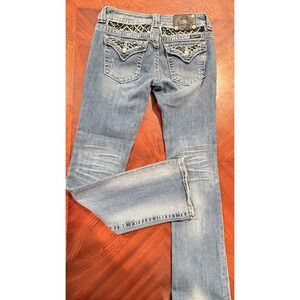 Miss Me Jeans Womens Sz 29 Bootcut Embellished Pocket Stretch Denim Medium Wash